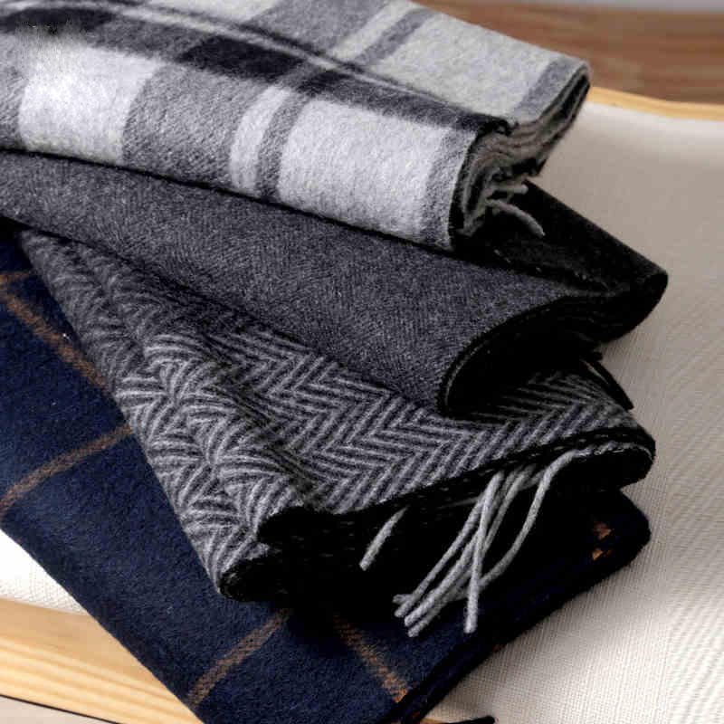 Wool Scarf Men - Pashmina eşarp erkekler kış şerit katı