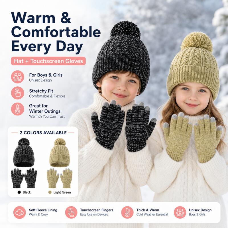 Çocuklar Kış Örgü Şapka Dokunm - Knit Beanie Hat Warm incelemesi ve fiyatı